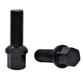 Болт колёсный M14x1.5 Сфера L-35мм Черный, Ключ 17, Арт. S17D35R14BC