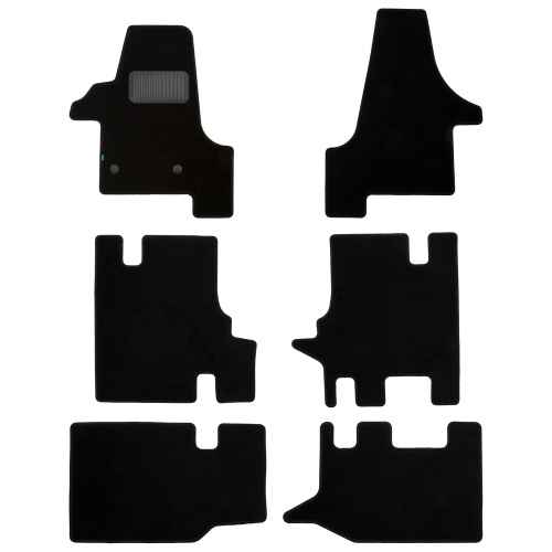 Коврики в салон Volkswagen Transporter (T5) 2003-2009 Микроавтобус, текстильные Klever premium, Черный, Арт. KLEVER03514222110KH