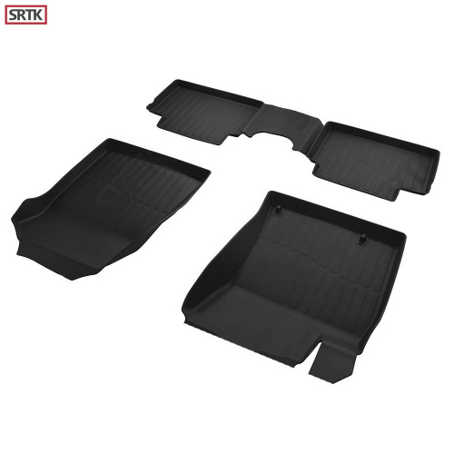 Коврики в салон Kia Ceed  2018-2021 Хэтчбэк 5 дв., резина 3D SRTK Premium, Черный, Арт. PR.KI.CD.18G.02X87