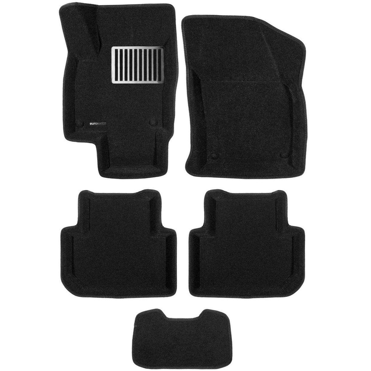 Коврики в салон Volkswagen Tiguan  2016-2020, 3D ткань Euromat LUX, Черный, Арт. EM3D-005415.1