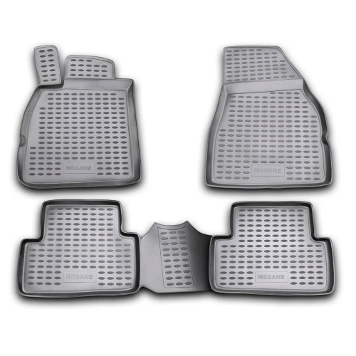 Коврики в салон Renault Megane  2002-2006 Седан, полиуретан Element, Серый, Арт. NLC.41.07.211