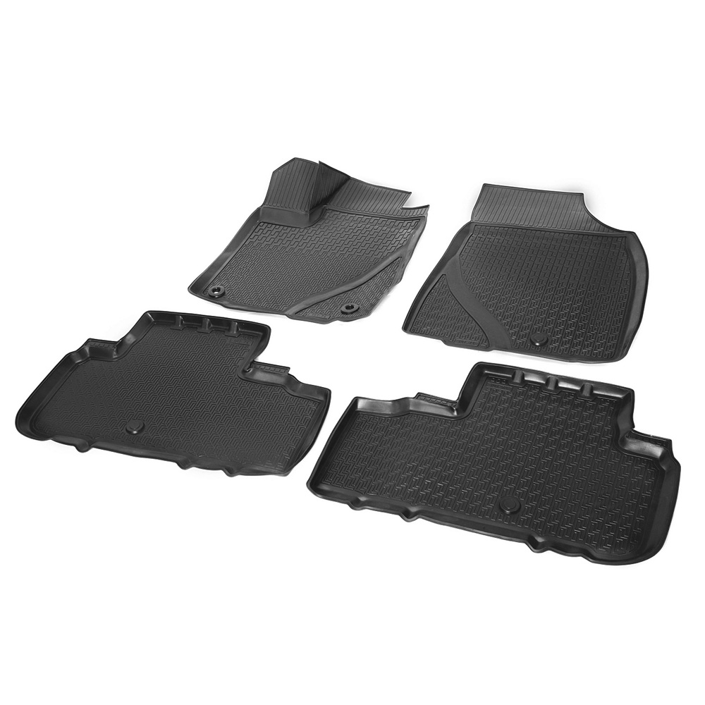 Коврики в салон Toyota Highlander (U50) 2013-2016, полиуретан 3D Rival, Черный, Арт. 15703001