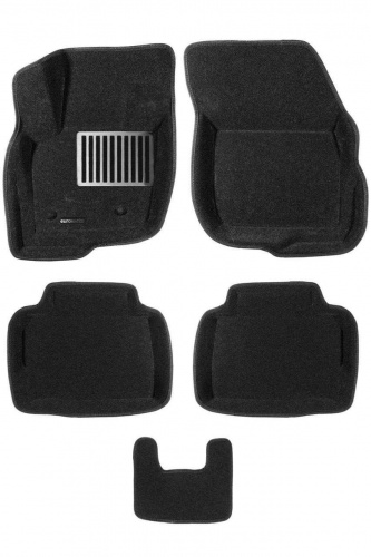 Коврики в салон Ford Mondeo  2012-2019 Седан, 3D ткань Euromat LUX, Черный, Арт. EM3D002216