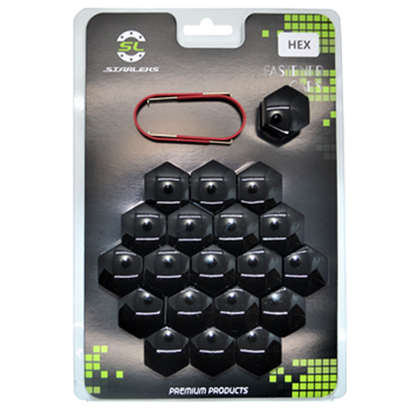 Декоративные колпачки для колесных гаек и болтов HEX21(Black)