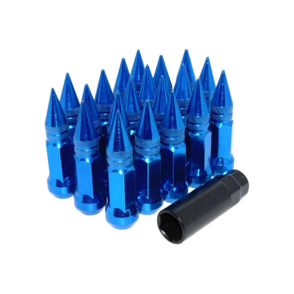 Комплект гаек M12x1.5 Конус h-80мм пики, Синий, Ключ 17, Арт. K911945SD/BL