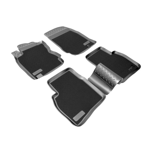 Коврики в салон Nissan Note (E11) 2005-2008, комбинированные 3D Norplast, Черный, Арт. NPLPO6131CM