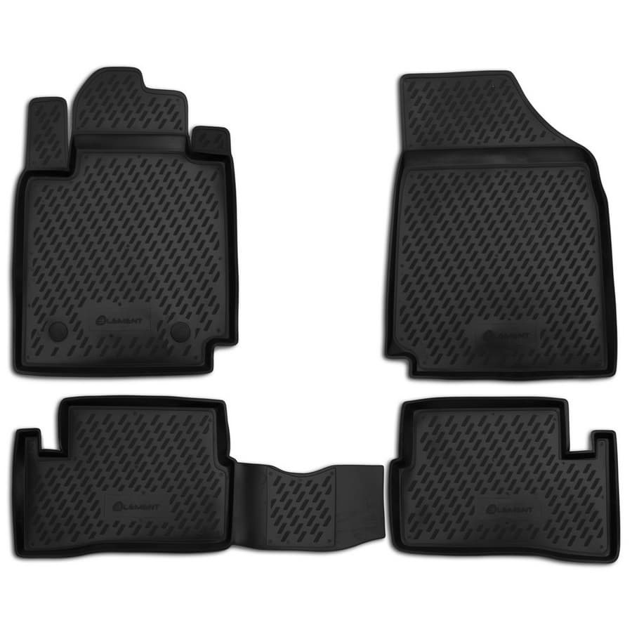 Коврики в салон Nissan March (K12) 2002-2010 5 дв., полиуретан Element, Черный, Арт. CARNIS00003