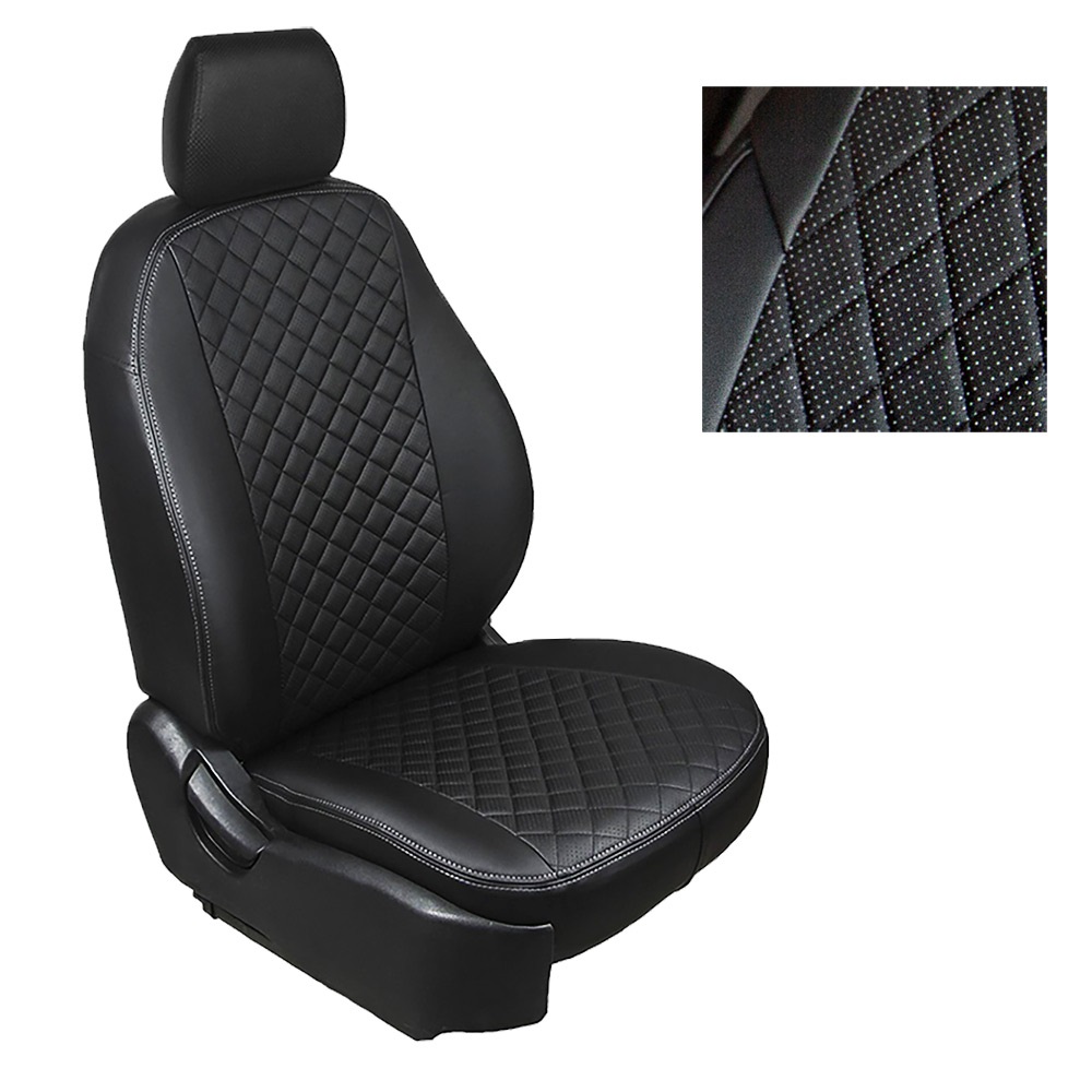 Чехлы SV-Auto для Hyundai Solaris, арт. Y897813RM-bk-bk-wh