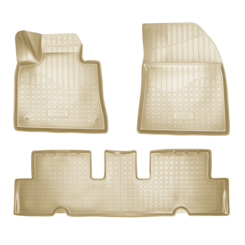 Коврики в салон Citroen C4 Grand Picasso  2013-2016, полиуретан 3D Norplast, Бежевый, Арт. NPA10C14170B