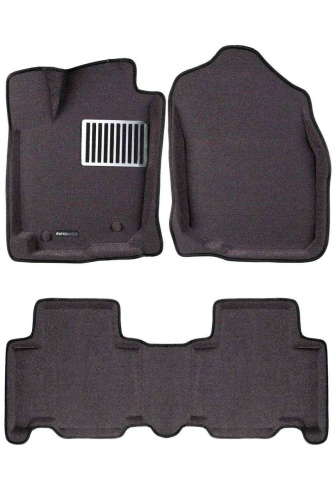 Коврики в салон Toyota RAV4 LWB (XA30) 2009-2013 FL1 Long, 3D ткань Euromat LUX, Серый, Арт. EM3D005125G