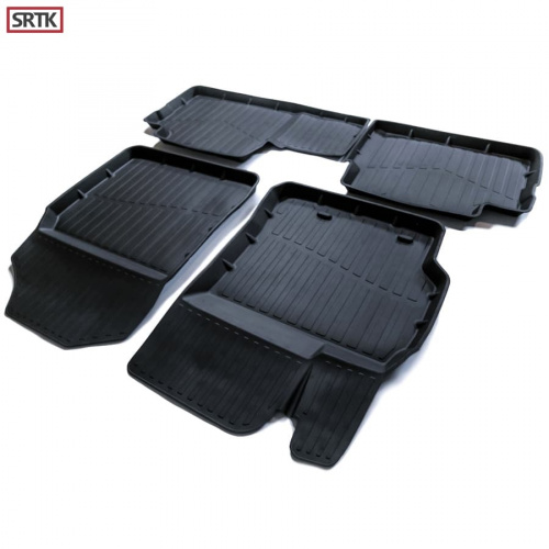 Коврики в салон Toyota Corolla (E160/E170) 2012-2016 Универсал, резина 3D SRTK Premium, Черный, Арт. PR.TY.COR.13G.02X13