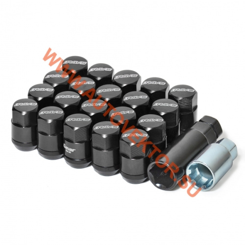 Комплект гаек M12x1.5 Конус h-35мм закрытая, Черный, Спец Ключ, Арт. M075BA
