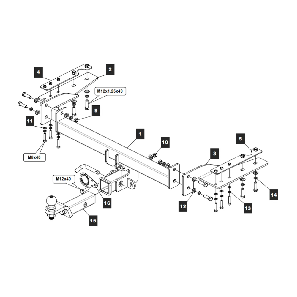 Фаркоп EXEED RX 2022- (E с антистуком) TOWRUS Арт. 289243
