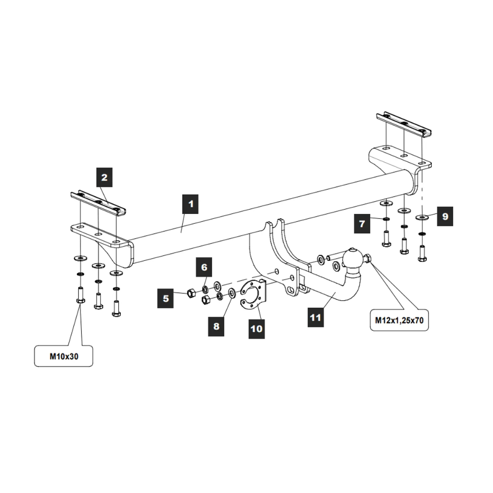 Фаркоп Chery Tiggo 7 Pro 2020- BALTEX Арт. 189395