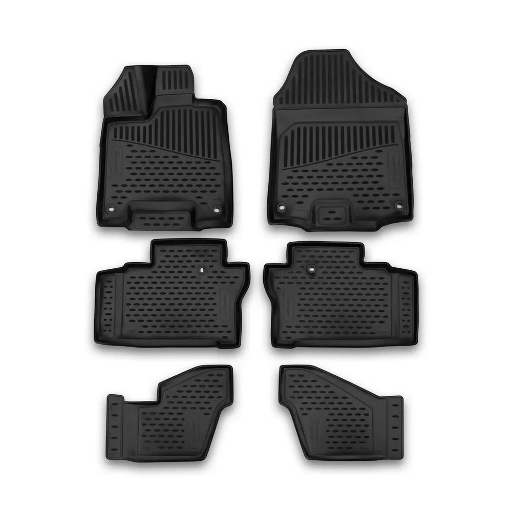 Коврики в салон Honda Pilot  2015-2018, полиуретан 3D Element, Черный, Арт. ELEMENT3D1836210k
