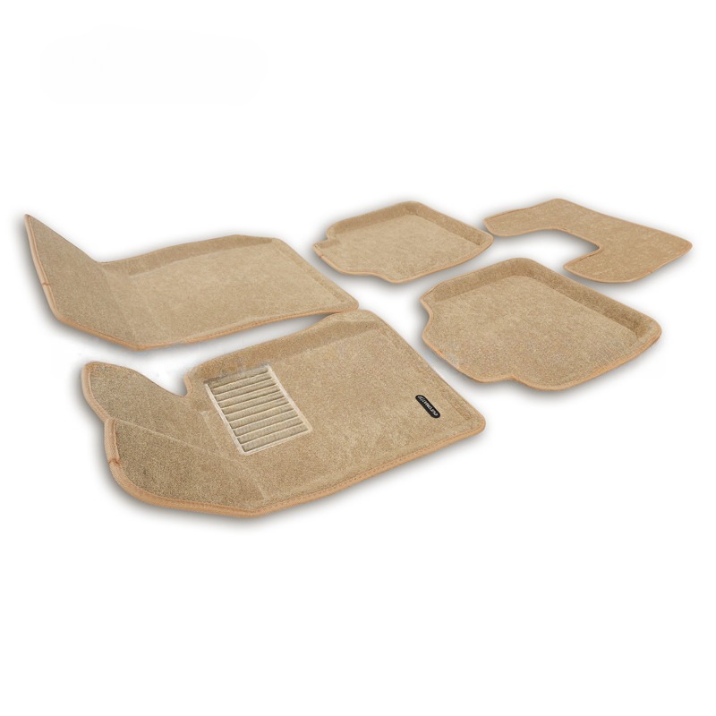 Коврики в салон BMW 3 (F34) GT 2013-2016, 3D ткань Euromat Business, Бежевый, Арт. EMC3D001216T