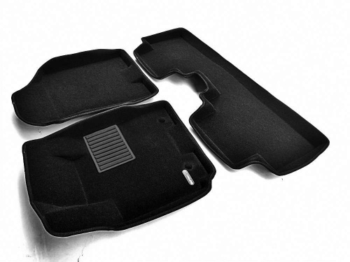 Коврики в салон Hyundai Tucson (JM) 2004-2010, 3D ткань Euromat Business, Черный, Арт. EMC3D002720
