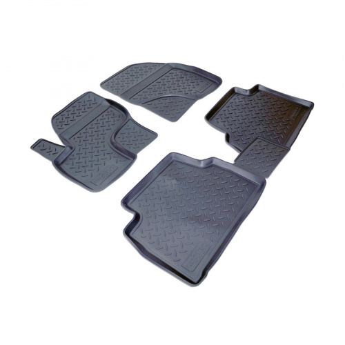 Коврики в салон Ford C-MAX (Mk1) 2003-2007, полиуретан Norplast, Черный, крепёж под кнопку Арт. NPL-Po-22-51