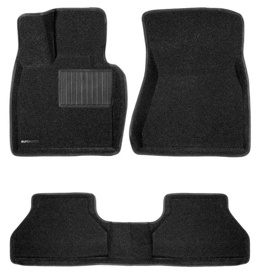 Коврики в салон BMW X5 (F15) 2013-2018, 3D ткань Euromat Business, Черный, Арт. EMC3D-001215