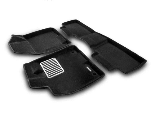 Коврики в салон GAC GS8  2016-2022, 3D ткань Euromat LUX, Черный, Арт. EM3D-001432
