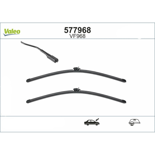 Комплект стеклоочистителей Valeo Silencio Flat VF968 650мм/600мм арт. 577968