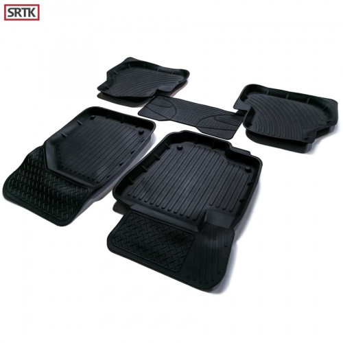 Коврики в салон Volkswagen Jetta  2010-2015 Седан, резина 3D SRTK Premium, Черный, Арт. PR.W.JET.11G.02023