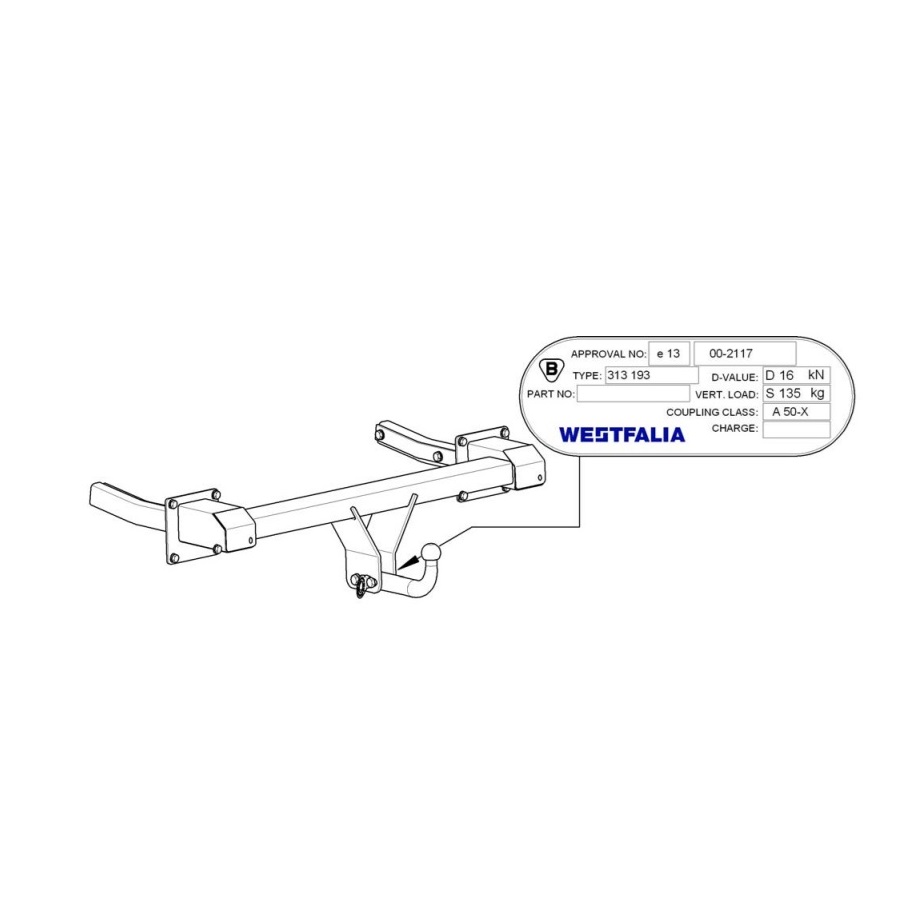 Фаркоп Mercedes M (W164) 2005-2008 WESTFALIA Арт. T313341
