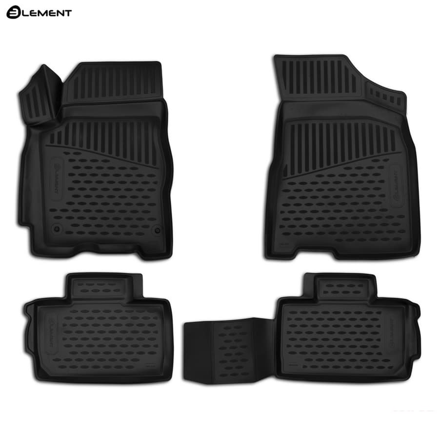 Коврики в салон Chery Tiggo 2 2016-2020, полиуретан 3D Element, Черный, Арт. ELEMENT3D6323210