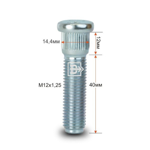 Шпилька забив. CRP144B40 M12X1,25 длина рез.части 40мм Цинк