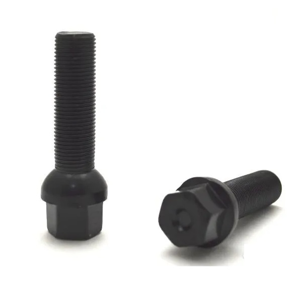 Болт колёсный M14x1.25 Сфера L-40мм Черный, Ключ 17, Арт. S17F40(R14)BC