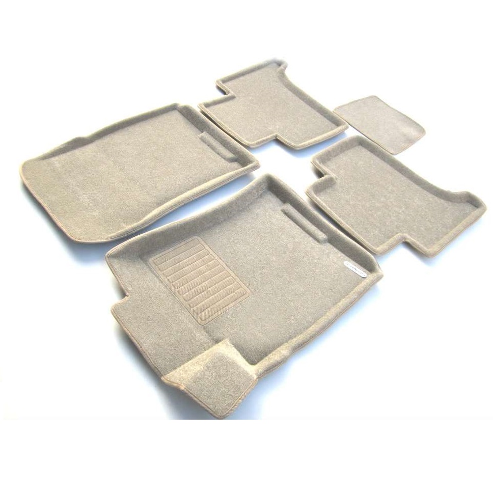 Коврики в салон Toyota Land Cruiser Prado (J120) 2002-2007 5 дв., 3D ткань Euromat Business, Бежевый, Арт. EMC3D-005121T