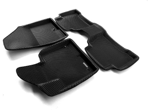 Коврики в салон Hyundai Santa Fe (DM) 2012-2016, 3D EVA Euromat, Черный, Арт. EM3DEVA002723