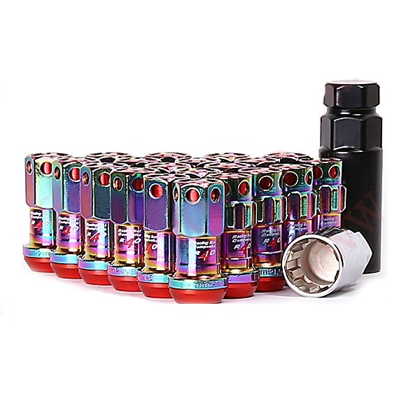 Комплект гаек M12x1.25 Конус h-45мм закрытая, Красный, Спец Ключ, Арт. M88R2HRD