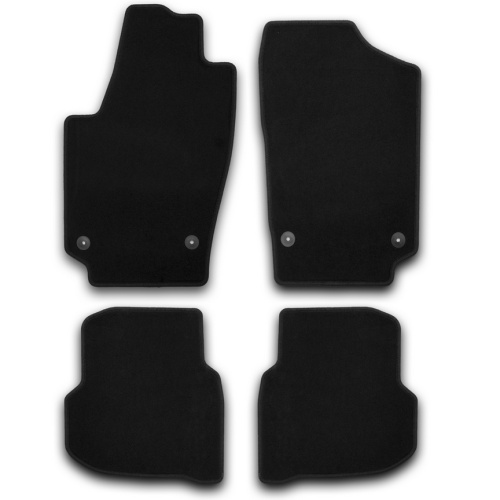 Коврики в салон Volkswagen Polo  2009-2015 Седан, ткань Klever эконом, Черный, Арт. KVR01513001200K