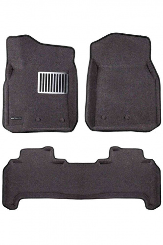 Коврики в салон Toyota Land Cruiser 200 2007-2012, 3D ткань Euromat LUX, Серый, Арт. EM3D005118G
