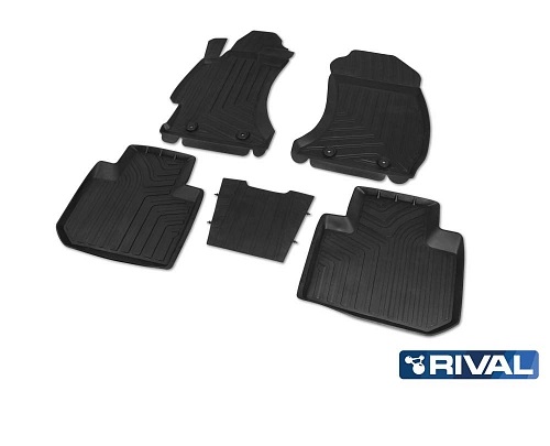 Коврики в салон Subaru Forester  (SJ/S13) 2012-2016, полиуретан Rival, Черный, Арт. 65401001