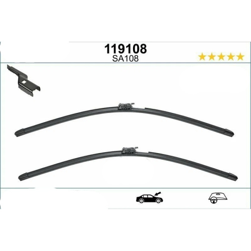 Комплект стеклоочистителей SWF AquaBlade 119108 650мм/480мм арт. 119108