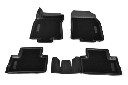 Коврики в салон Nissan Qashqai (J11) 2013-2019, комбинированные 3D Norplast, Черный, сборка РФ Арт. NPA11-C61-608-CM