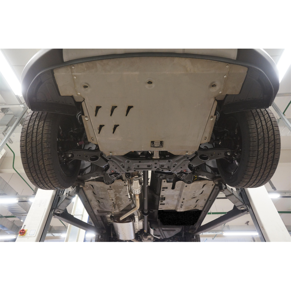 Защита  днища Hyundai Santa Fe (DM) 2012-2016 V - все; (3 части) Арт. 1016ABC