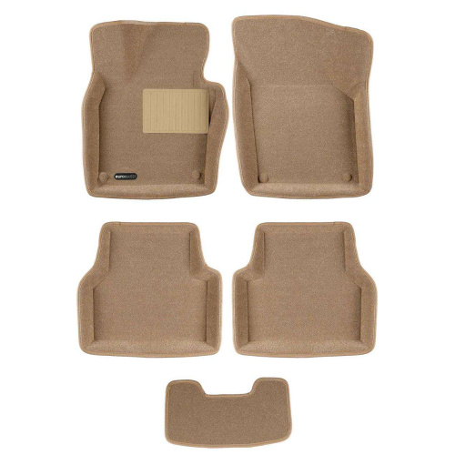 Коврики в салон Volkswagen Tiguan  2007-2011, 3D ткань Euromat Business, Бежевый, Арт. EMC3D005419T