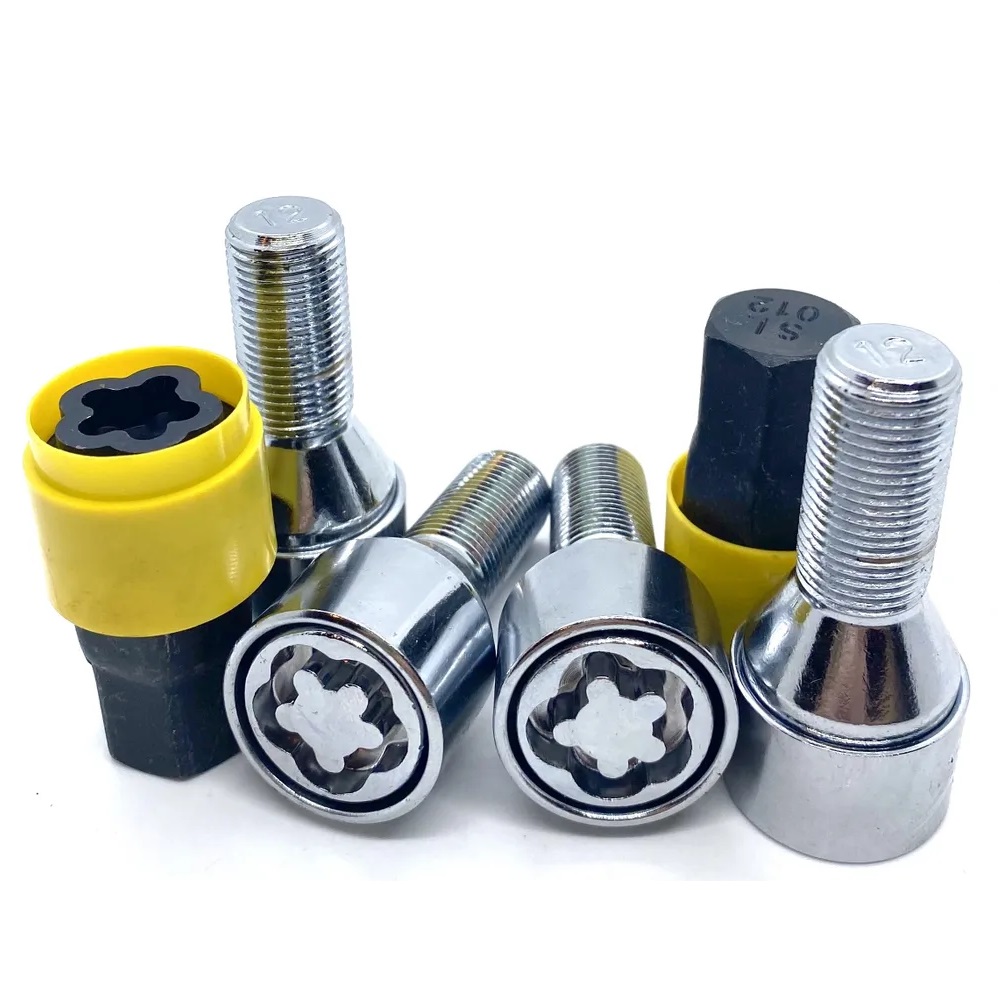 Секретные болты M14x1.25 Конус L-28мм Хром, Спец Ключ, Арт. 677110X2KEY