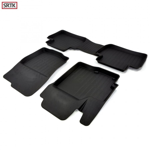 Коврики в салон Peugeot 4007 2007-2012, резина 3D SRTK Premium, Черный, Арт. PR.PG.4007.07G.02X26