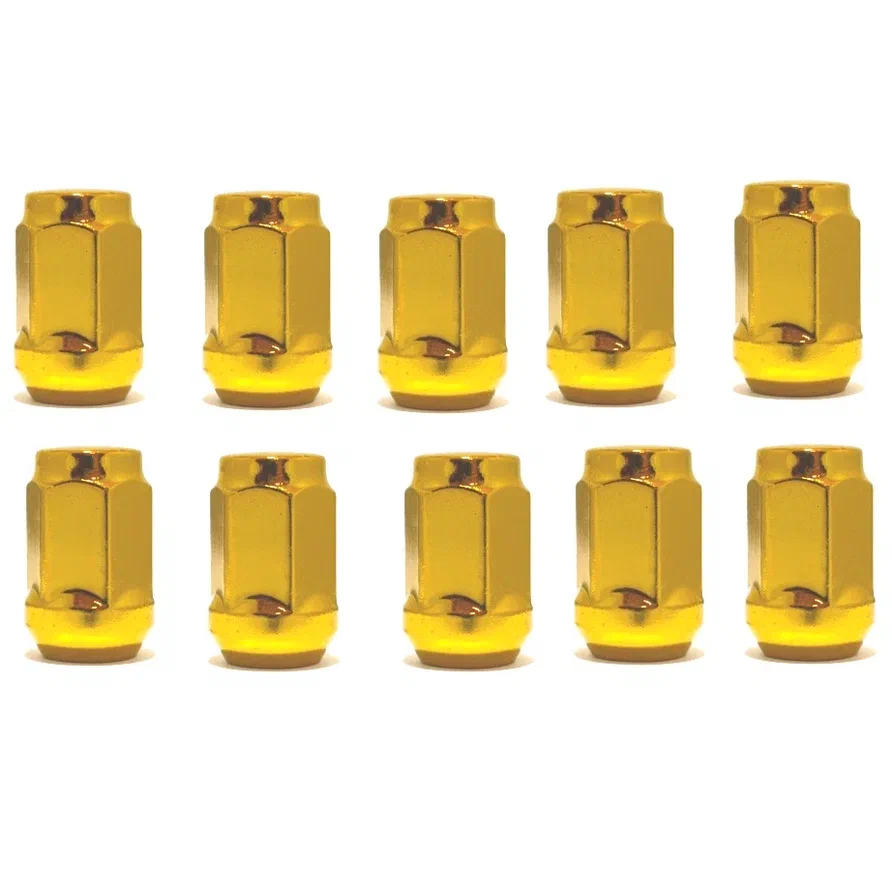 Комплект гаек M12x1.5 Конус h-35мм закрытая, Золотой, Ключ 19, Арт. KK801445HT/GD