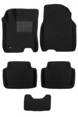 Коврики в салон Nissan Qashqai (J10) 2006-2010, 3D ткань Euromat Business, Черный, Арт. EMC3D003714