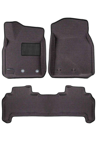 Коврики в салон Toyota Land Cruiser 200 2012-2015 FL1, 3D ткань Euromat Business, Серый, с крепежём Арт. EMC3D005103G