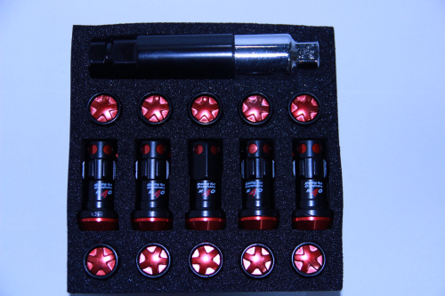 Комплект гаек M12x1.25 Конус h-45мм закрытая, Черный, Спец Ключ, Арт. M882HRD