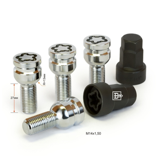 Секретные болты M14x1.5 Сфера L-27мм Хром, Ключ 17-19, Арт. 684105F2