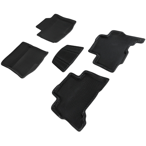 Коврики в салон Toyota Land Cruiser Prado (J150) 2009-2013 5 дв., 3D EVA Seintex "ромб", Черный, Арт. 95350