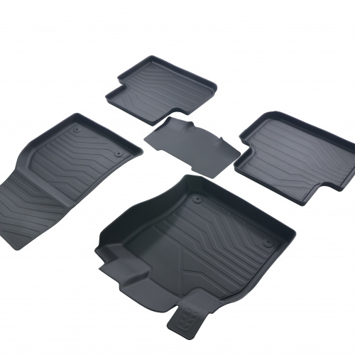 Коврики в салон Volkswagen Tiguan  2016-2020, резина 3D SRTK Premium, Черный, Арт. PR.W.TIG.16G.02X55