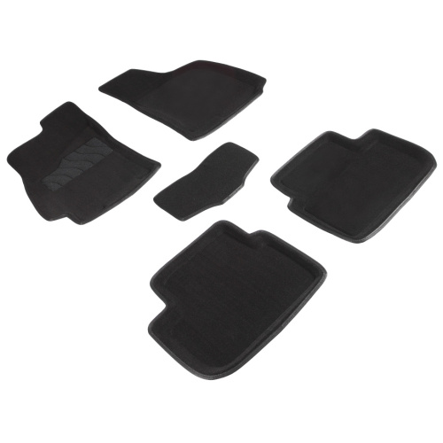 Коврики в салон Chevrolet Lanos 2002-2009, 3D ткань Seintex , Черный, Арт. 71693